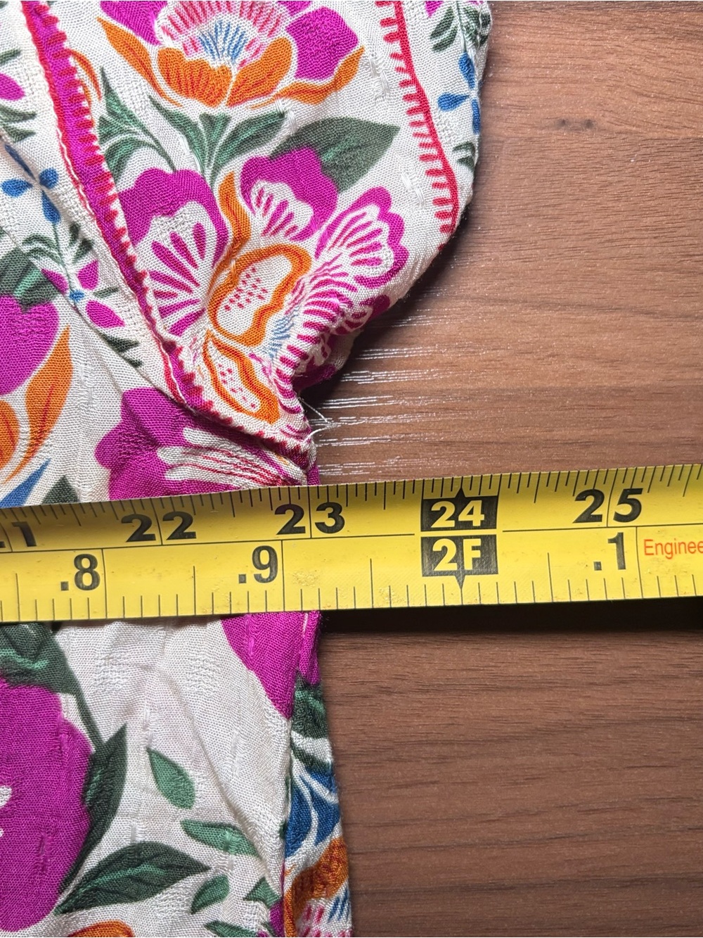 Nicole Miller Floral Blouse Pink Orange Flutter Sleeve Top | Resort Boho Chic - Picture 10 of 11
